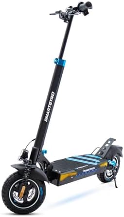 SMARTGYRO Speedway - Patinete eléctrico para adultos con motor de 500W, frenos de disco y doble suspensión reforzada