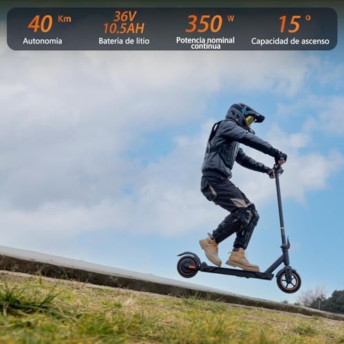 Kukirin S1 MAX Patinete Eléctrico Adultos Autodoxo, Scooter Eléctrico, Autonomía 39KM, Neumáticos de 10", Freno de Disco