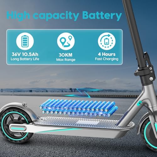 Patinete Eléctrico Adultos 350W/500W Plegable, Autonomía 30-45 Km, Frenado Dual y App Móvil