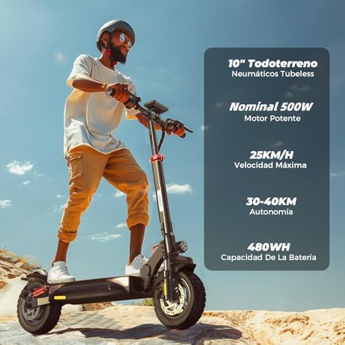 iScooter ix3 Patinete Eléctrico Adultos, MÁXIMA Autonomía De 40 KM, Plegable 10" App Control, Carga 120 KG
iScooter ix3