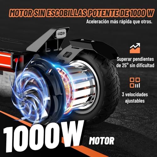 TODIMART Patinete Eléctrico para Adultos, Potencia 500W/1000W/2000W, Autonomía 45-90KM, Batería 10.4/18.2/20.8Ah, Ruedas