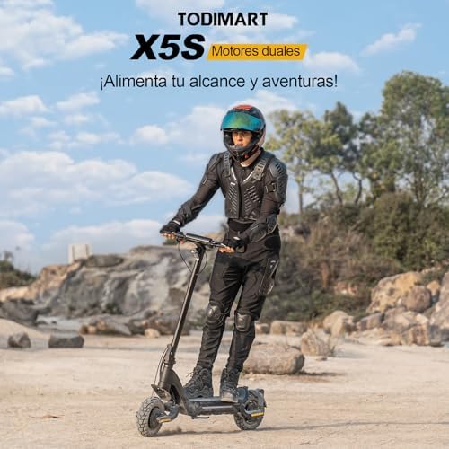 TODIMART Patinete Eléctrico para Adultos, 2000W de Potencia, Autonomía 80KM, Batería 18.2AH, Frenos Doblados y Control c
