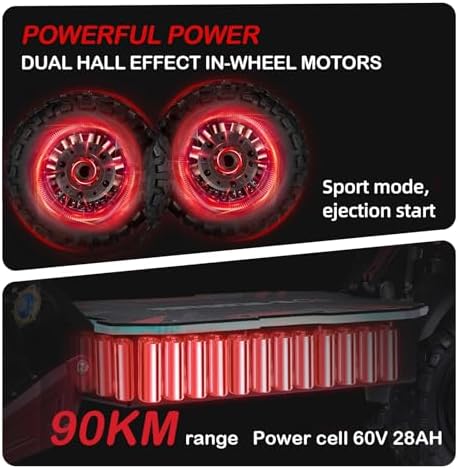  Patinete Eléctrico Dual Motor para Adultos Plegable | Potente, Todoterreno, Batería de Litio 60V 40Ah
| Patinete Eléctr