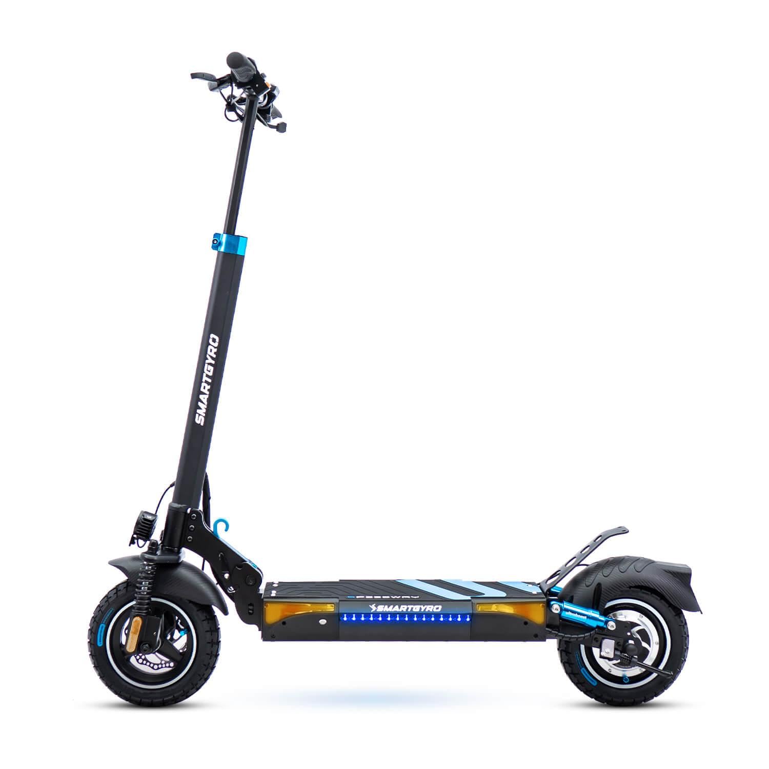 SMARTGYRO Speedway - Patinete eléctrico para adultos con motor de 500W, frenos de disco y doble suspensión reforzada