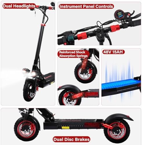 Patinete Eléctrico Adultos, Batería 48V 18Ah, Autonomía 50-55 km